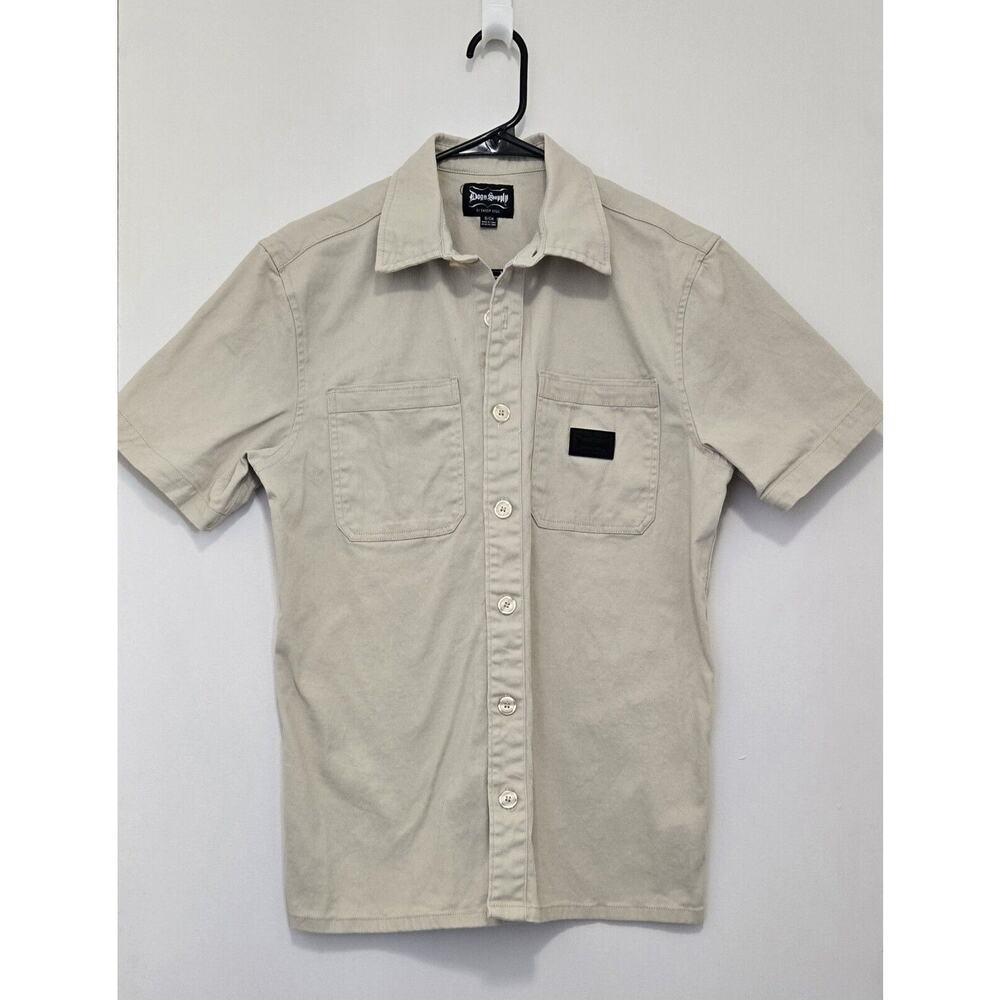 Dogg Supply By Snoop Dogg Button Up Khaki Shirt Mens Size‎ Small